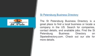 St Petersburg Business DirectoryStpetedirectory.com
