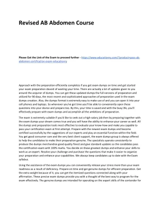 revised ab abdomen course