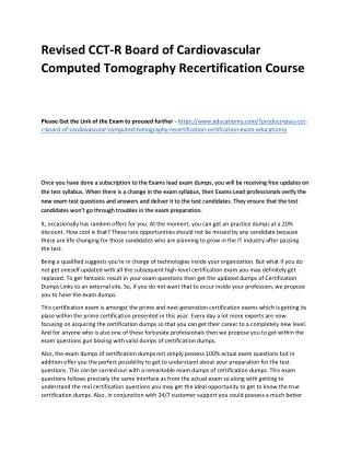 revised cct r board of cardiovascular computed