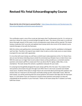 revised fec fetal echocardiography course