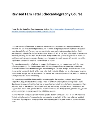 revised fem fetal echocardiography course