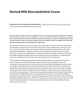 revised msk musculoskeletal course