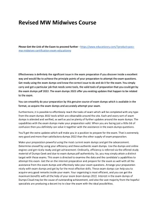 revised mw midwives course
