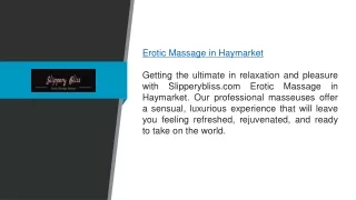 Erotic Massage In Haymarket Slipperybliss.com