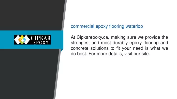 commercial epoxy flooring waterloo at cipkarepoxy