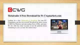 metatrader 4 free download for pc cwgmarkets com