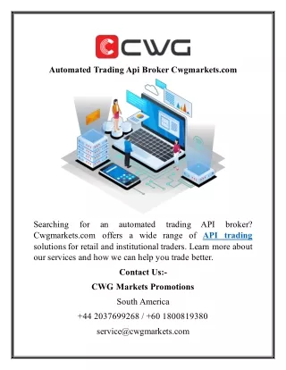 automated trading api broker cwgmarkets com
