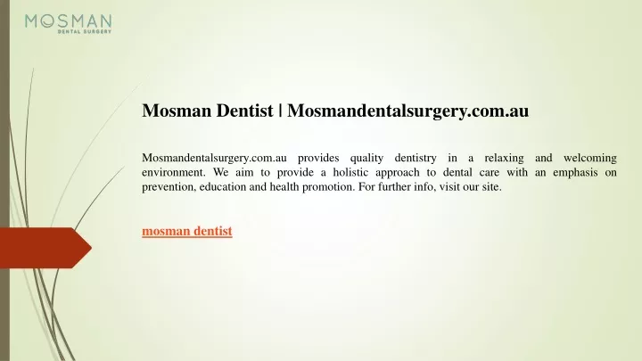 mosman dentist mosmandentalsurgery