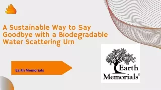 A Sustainable Way to Say Goodbye with a Biodegradable Water Scattering Urn