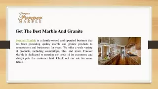 Get The Best Marble And Granite