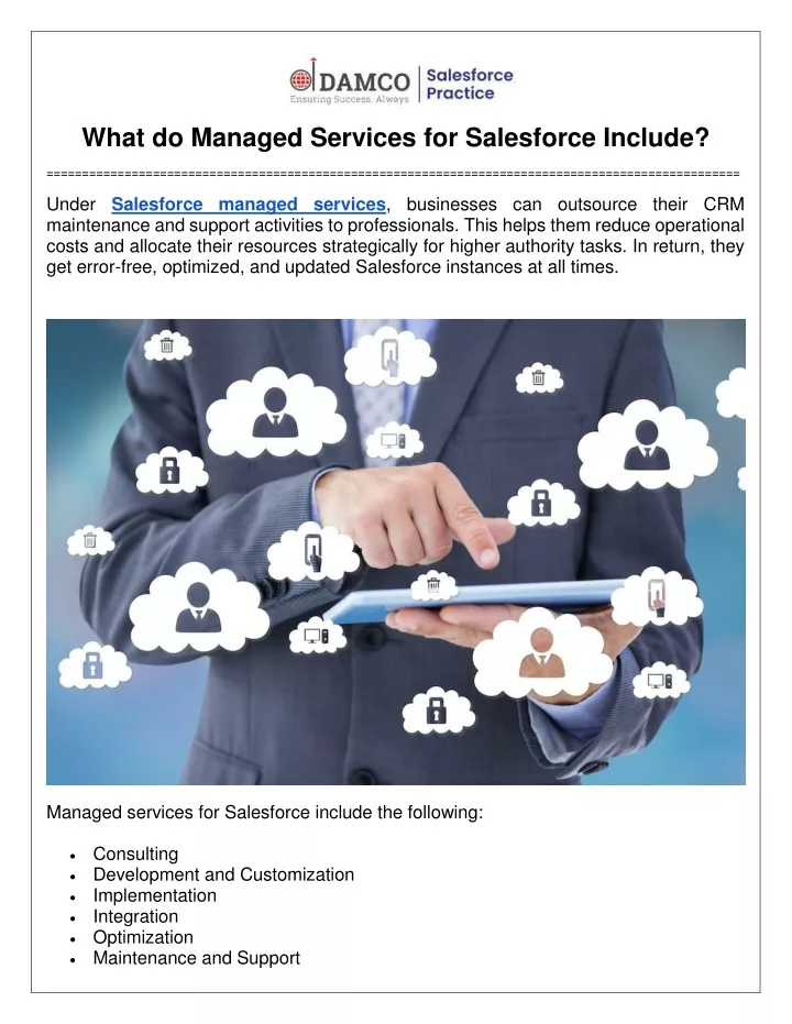 what do managed services for salesforce include