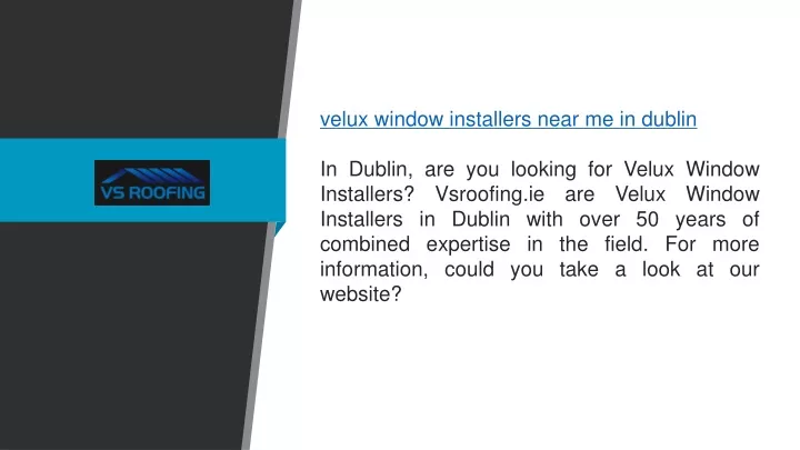 velux window installers near me in dublin