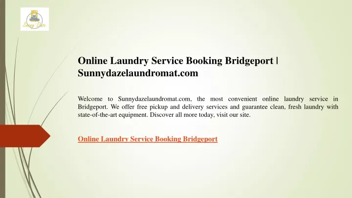 online laundry service booking bridgeport