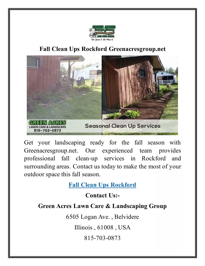 fall clean ups rockford greenacresgroup net