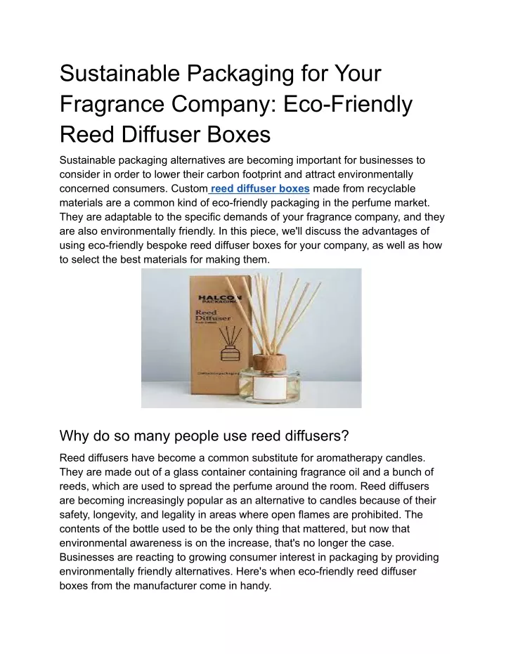 sustainable packaging for your fragrance company