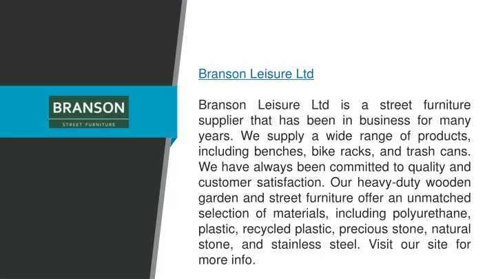 branson leisure ltd branson leisure