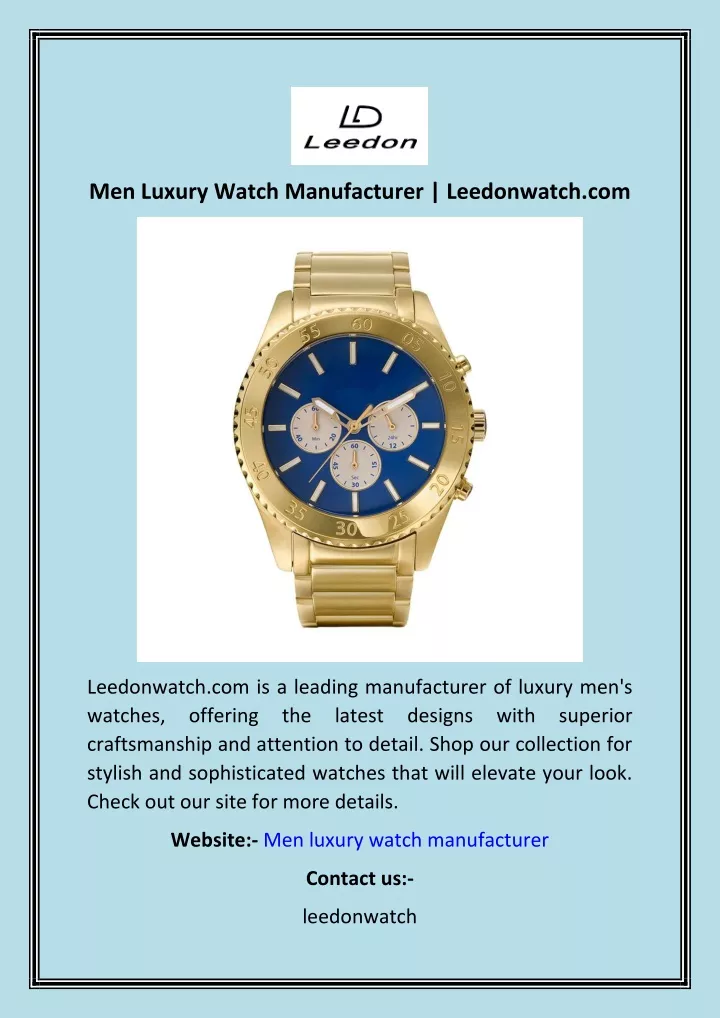 men luxury watch manufacturer leedonwatch com