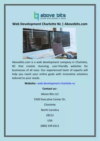 Web Development Charlotte Nc  Abovebits