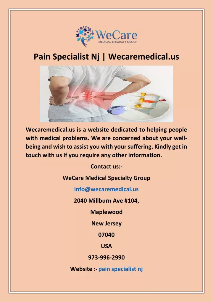 pain specialist nj wecaremedical us