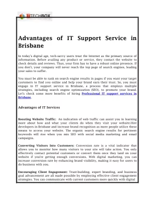 It Support Service in Brisbane