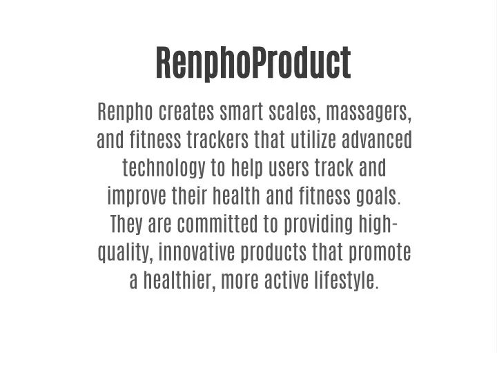 renphoproduct renpho creates smart scales