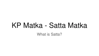 KP Matka - Satta Matka