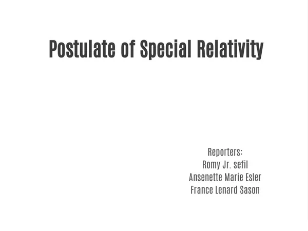 postulate of special relativity