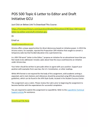 pos 500 topic 6 letter to editor and draft