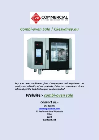 combi-oven sale