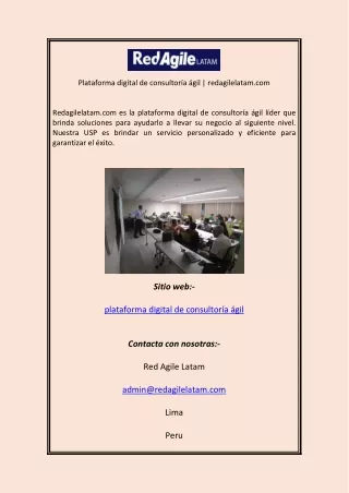 Plataforma digital de consultoría ágil  redagilelatam com