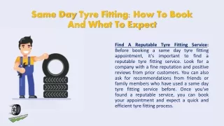 Same Day Tyre Fitting