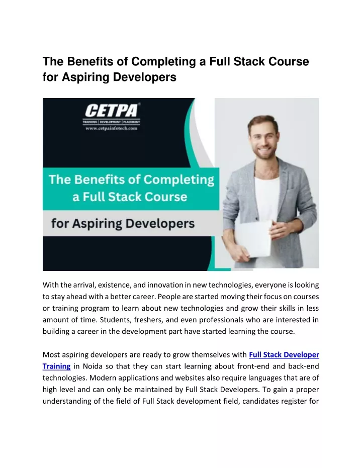 the benefits of completing a full stack course