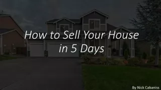 How to Sell Your House in 5 Days
