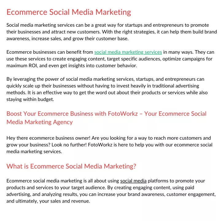 ecommerce social media marketing