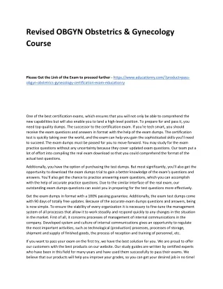 revised obgyn obstetrics gynecology course