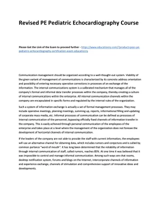 revised pe pediatric echocardiography course