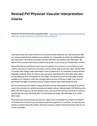 revised pvi physician vascular interpretation