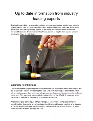 up to date information from industry leading