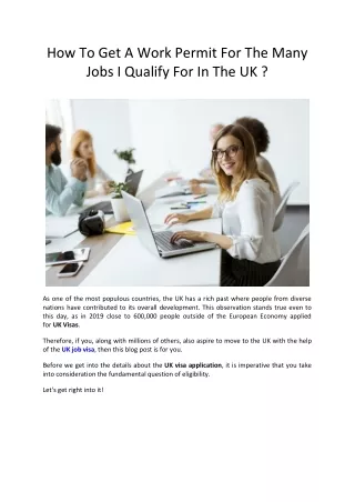 how to get a work permit for the many jobs