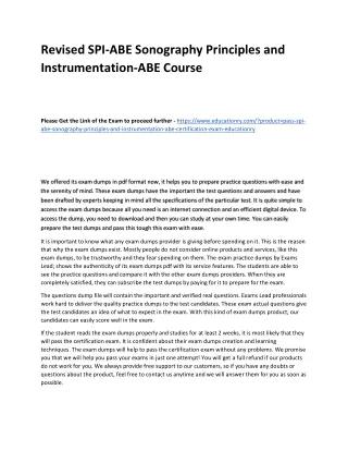 revised spi abe sonography principles