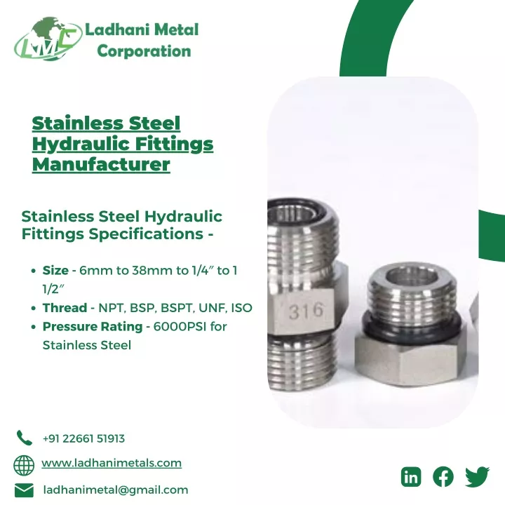 stainless steel hydraulic fittings manufacturer