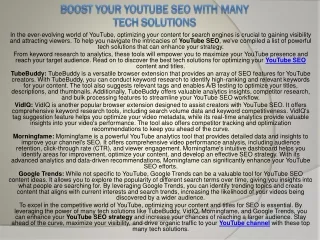 Boost Your YouTube SEO with Many Tech Solutions