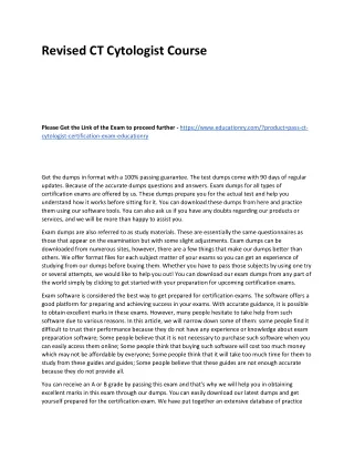 revised ct cytologist course