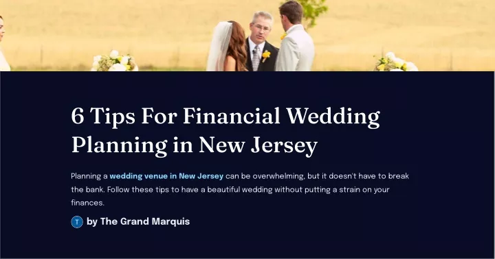 6 tip for fi a cial weddi g pla i g i new jer ey