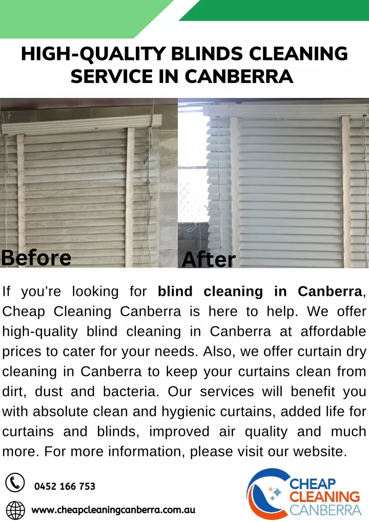 high quality blinds cleaning service in canberra