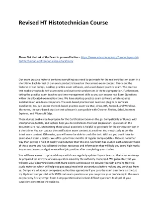 revised ht histotechnician course