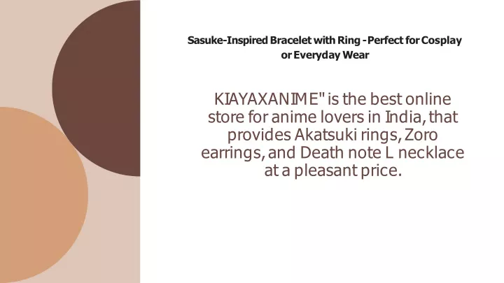 sasuke inspired bracelet with ring perfect for cosplay o r e v e r y d a y w e a r