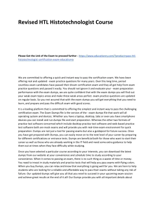 revised htl histotechnologist course