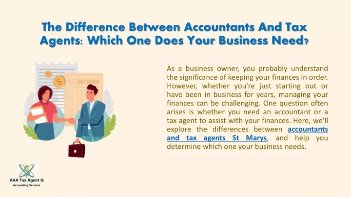 the difference between accountants and tax agents which one does your business need