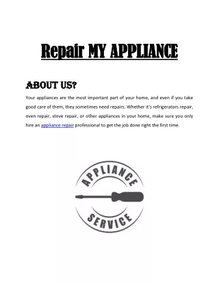 Repair My Appliance 2